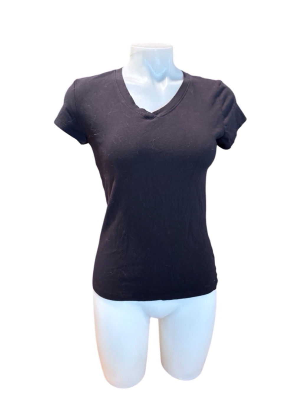 Women's Andrew Scott Black V-Neck T-Shirt Size L EUC